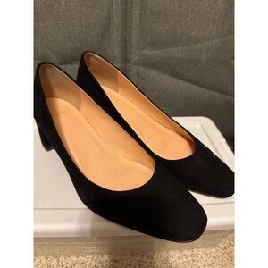 J.Crew Black Suede block heel
